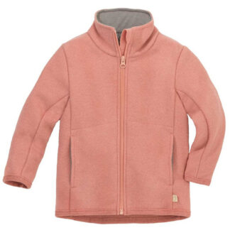 Vanutatud meriinovillast lukuga jakk, mahe roosa